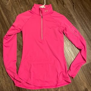 Under Armour pink zip-up long sleeve XS